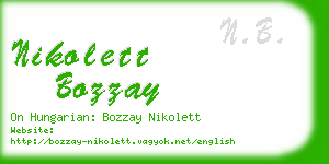 nikolett bozzay business card